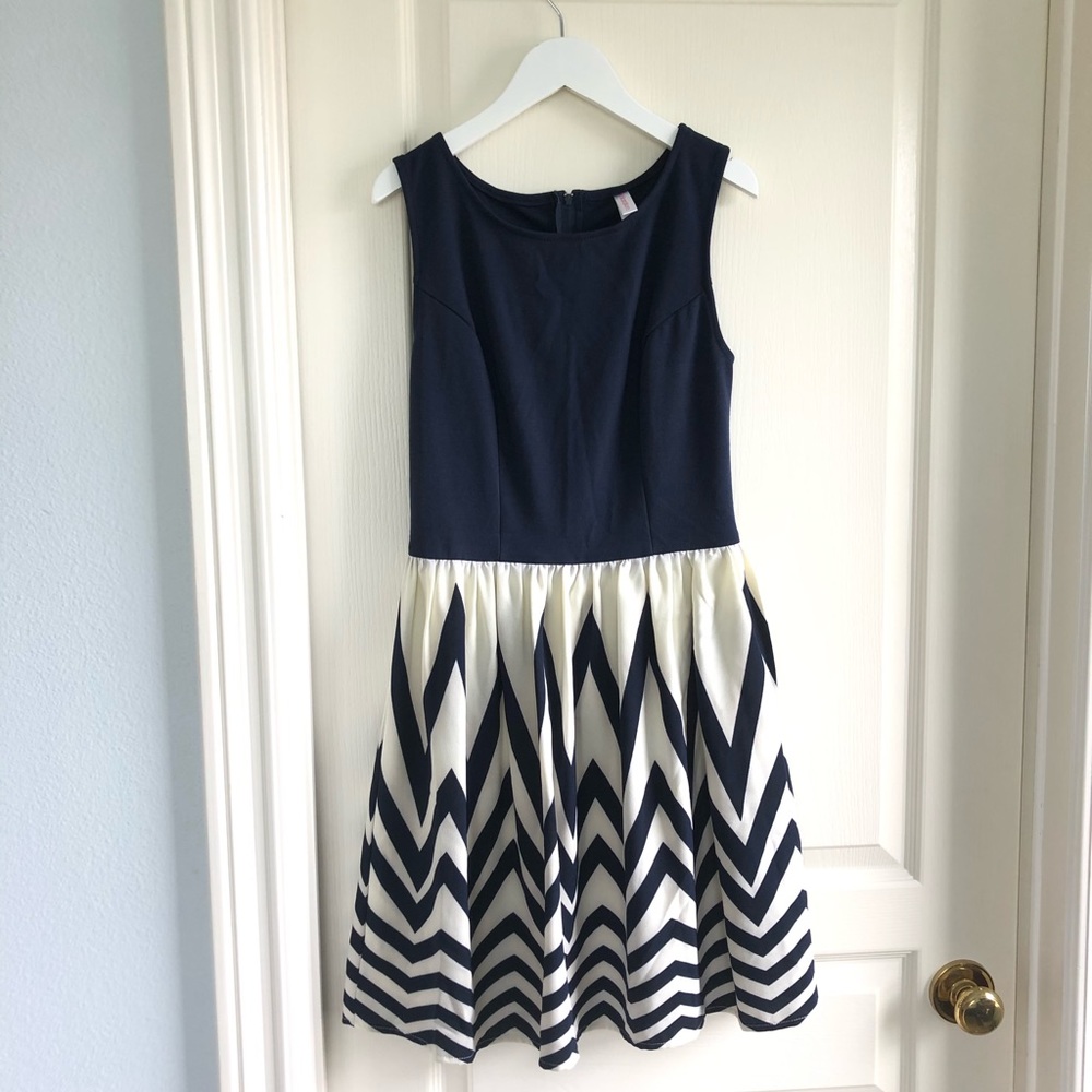 Xhilaration Navy Chevron Mini Dress